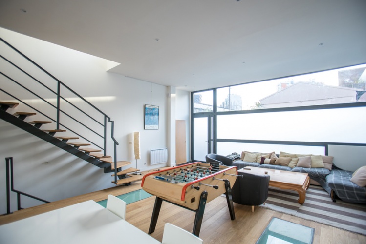 Construction d'un loft : 5 La facade depuis l'interieur