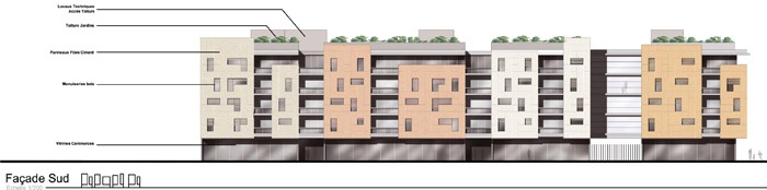 Concours-construction de 90 logements et commerces : fa S