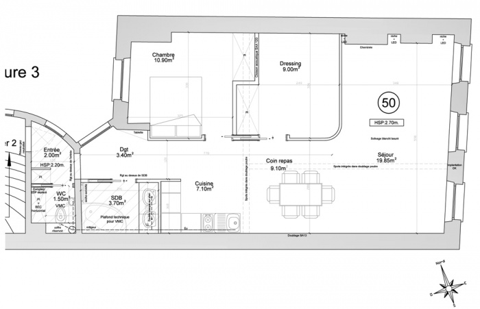 Amnagement d'un appartement : 02 plan projet